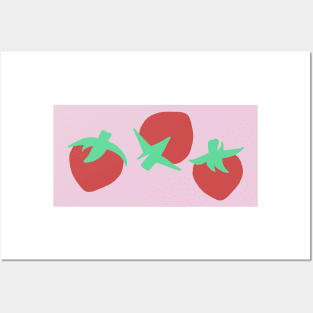 Pink Strawberries Posters and Art